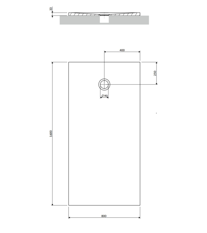 поддон Omnires Aquapure M+ 80х160 matt white (AQUAPURE80-160BM)