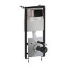 инсталляция Omnires Flush Set ECO, панель смыва STEEL-R45, matt black (STFWCECO1R45-RBLM)