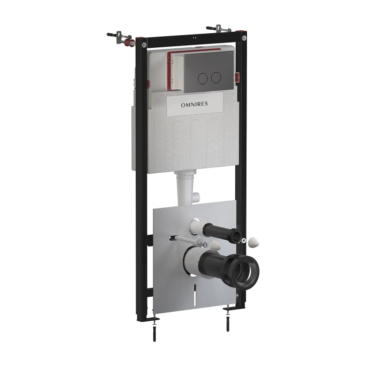 инсталляция Omnires Flush Set ECO, панель смыва STEEL-R45, brushed anthracite (STFWCECO1R45-RAT)
