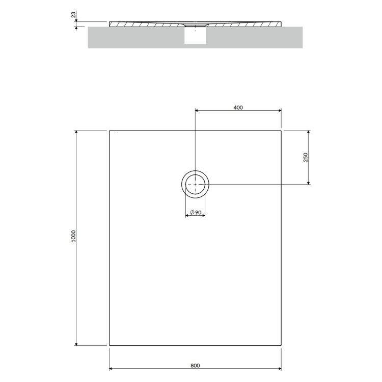 поддон Omnires Aquapure M+ 80х100 matt white (AQUAPURE80-100BM)