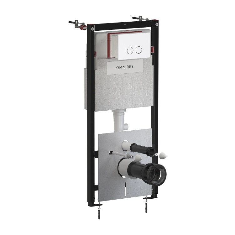 инсталляция Omnires Flush Set ECO, панель смыва STEEL-R45, matt white (STFWCECO1R45-RWM)