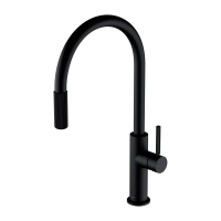 смеситель для кухни Omnires Switch на две воды с выдвижным изливом, matt black (SW9059BL)