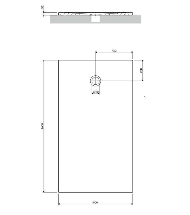 поддон Omnires Aquapure M+ 90х160 matt white (AQUAPURE90-160BM)