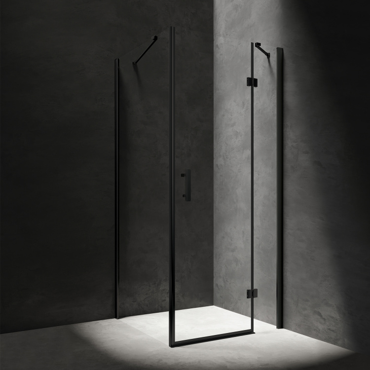 душевая кабина Omnires Manhattan 120x90 безопасное стекло черный матовый (MH1290BLTR)