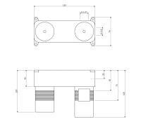 встроенная часть смесителя для раковины Omnires для скрытого монтажа (BOX15HX)
