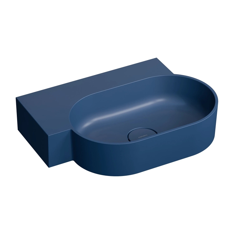 умывальник Omnires Ovo M+ 55,5x38,5 угловой, левый, matt midnight blue (OVO555UWLMB)