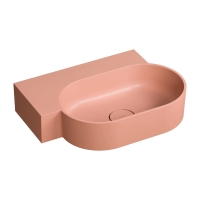 умывальник Omnires Ovo M+ 55,5x38,5 угловой, левый, matt coral (OVO555UWLCO)