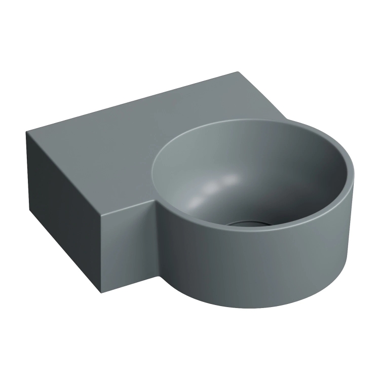 умивальник Omnires Ovo M+ 34,5х33,5 кутовий, лівий, matt ash grey (OVO335UWLAG)
