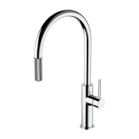 смеситель для кухни Omnires Switch на две воды с выдвижным изливом, polished chrome (SW9059CR)