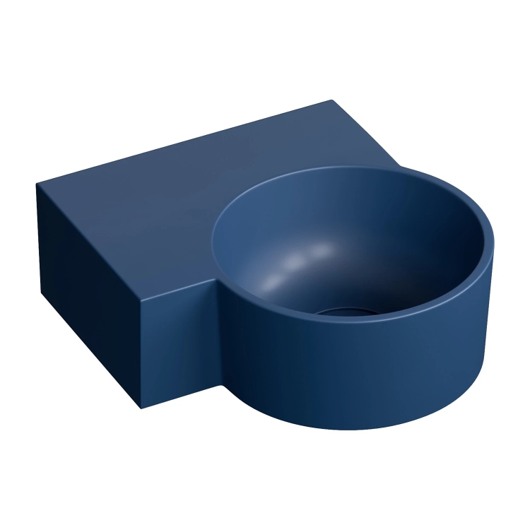 умывальник Omnires Ovo M+ 34,5х33,5 угловой, левый, matt midnight blue (OVO335UWLMB)