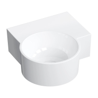 умывальник Omnires Ovo M+ 34,5х33,5 угловой, правый, gloss white (OVO335UWPBP)