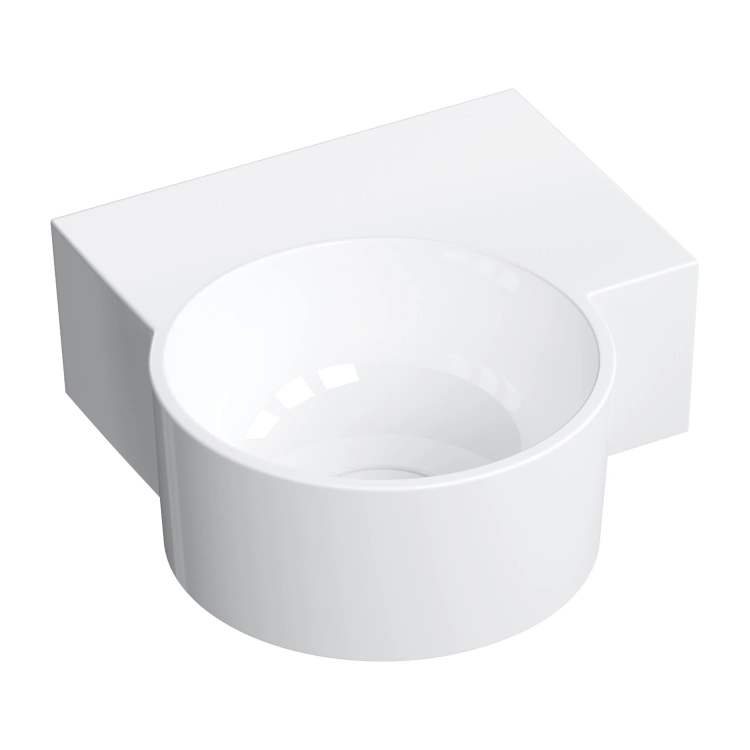 умывальник Omnires Ovo M+ 34,5х33,5 угловой, правый, gloss white (OVO335UWPBP)