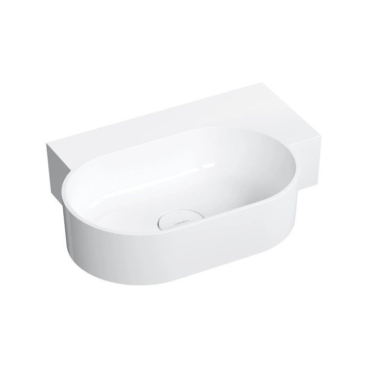 умывальник Omnires Ovo M+ 55,5x38,5 угловой, правый, gloss white (OVO555UWPBP)