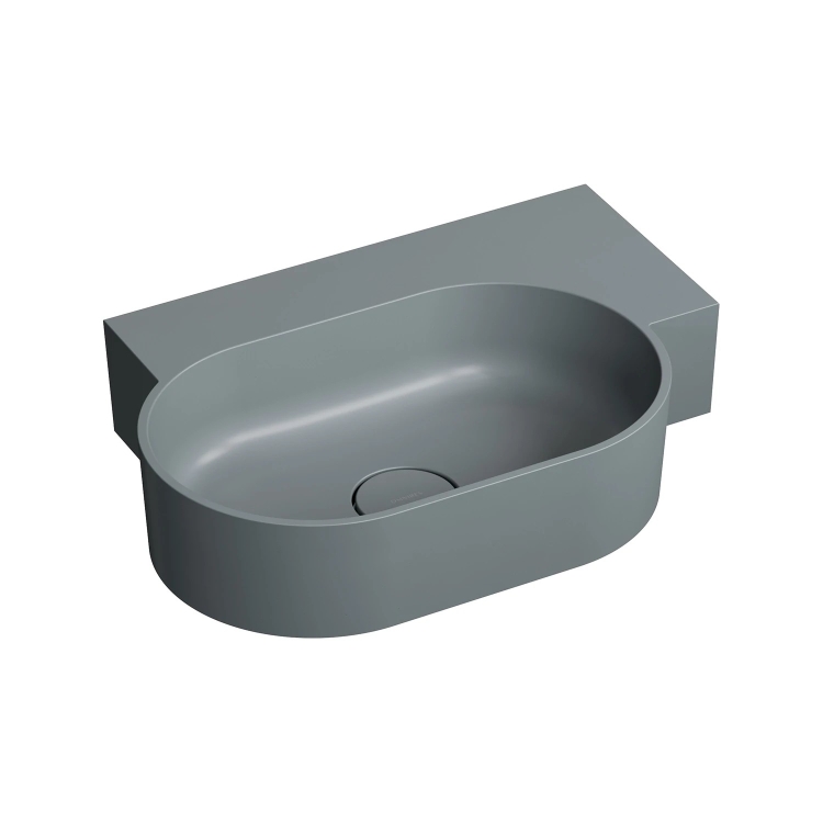 умывальник Omnires Ovo M+ 55,5x38,5 угловой, правый, matt ash grey (OVO555UWPAG)