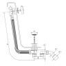 сифон для ванны с переливом Omnires CGS gold (TK104-PLUS-3.04+64-SGL)