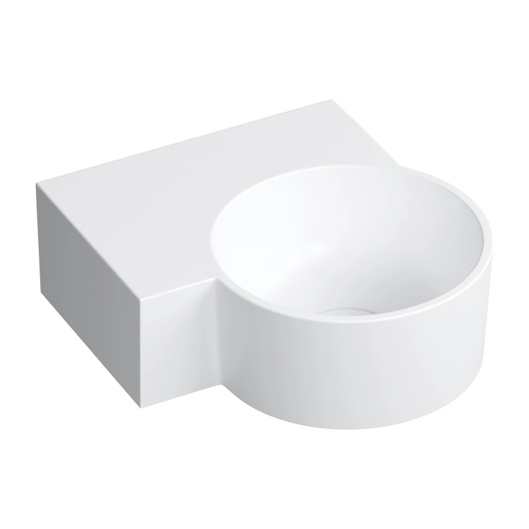 умивальник Omnires Ovo M+ 34,5х33,5 кутовий, лівий, matt white (OVO335UWLBM)