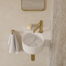 умивальник Omnires Ovo M+ 34,5х33,5 кутовий, правий, matt white (OVO335UWPBM)