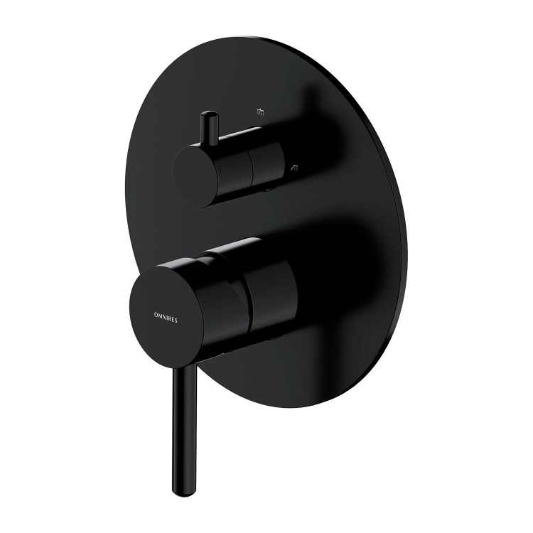 внешняя часть смесителя для ванны и душа Omnires Y скрытого монтажа, semi-matt black (Y1248ROBL)