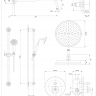 душевая система скрытого монтажа Omnires Armance gold (SYSAM20GL)