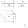 умывальник Omnires Ovo M+ 55,5x38,5 угловой, левый, gloss white (OVO555UWLBP)