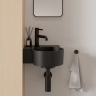 умивальник Omnires Ovo M+ 34,5х33,5 кутовий, лівий, matt black lava (OVO335UWLBLV)