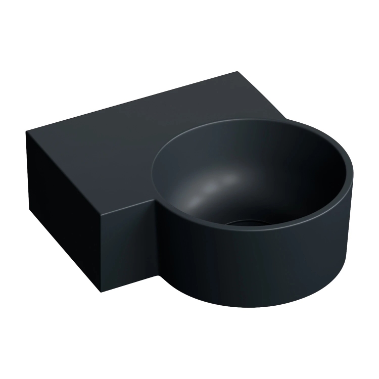 умивальник Omnires Ovo M+ 34,5х33,5 кутовий, лівий, matt black lava (OVO335UWLBLV)
