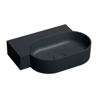 умывальник Omnires Ovo M+ 55,5x38,5 угловой, левый, matt black lava (OVO555UWLBLV)