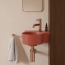 умывальник Omnires Ovo M+ 34,5х33,5 угловой, правый, matt terracotta (OVO335UWPTE)