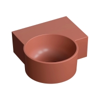 умывальник Omnires Ovo M+ 34,5х33,5 угловой, правый, matt terracotta (OVO335UWPTE)