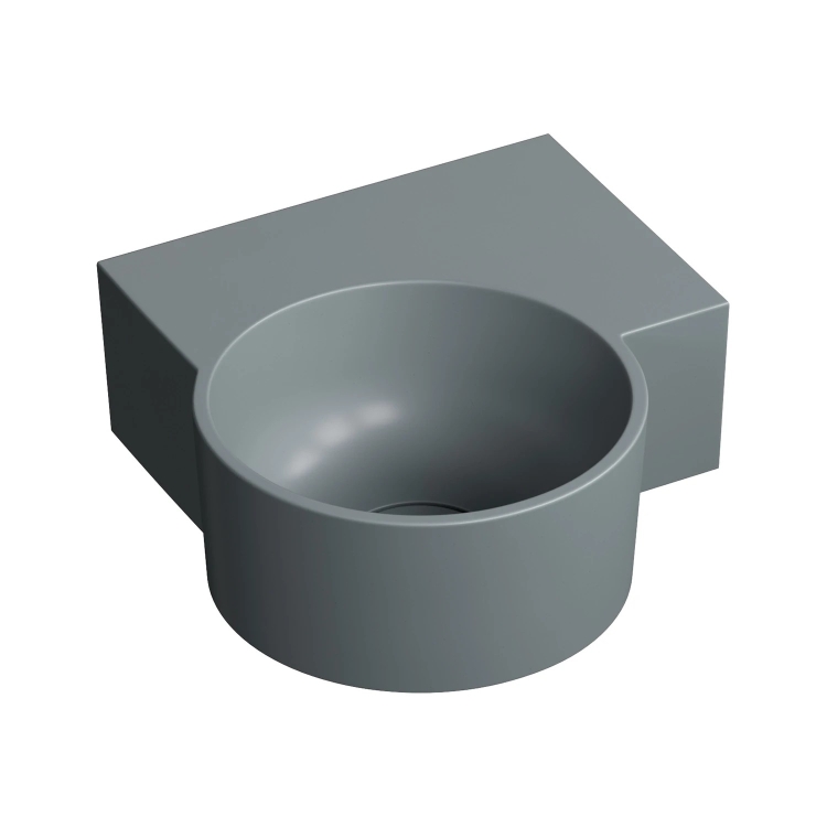 умывальник Omnires Ovo M+ 34,5х33,5 угловой, правый, matt ash grey (OVO335UWPAG)