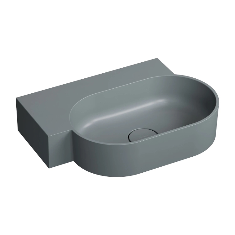 умивальник Omnires Ovo M+ 55,5x38,5 кутовий, лівий, matt ash grey (OVO555UWLAG)