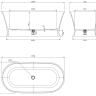 ванна каменная Omnires Classica 160x79 отдельностоящая, white matt (CLASSICAWWBM)