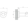 крючок двойной Omnires Modern Project brushed copper (MP60120CPB)