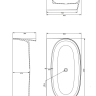 ванна каменная Omnires Valencia M+ 158x86 white (VALENCIAWPBP)