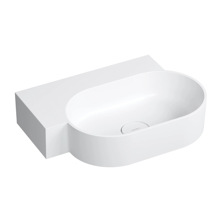 умывальник Omnires Ovo M+ 55,5x38,5 угловой, левый, matt white (OVO555UWLBM)
