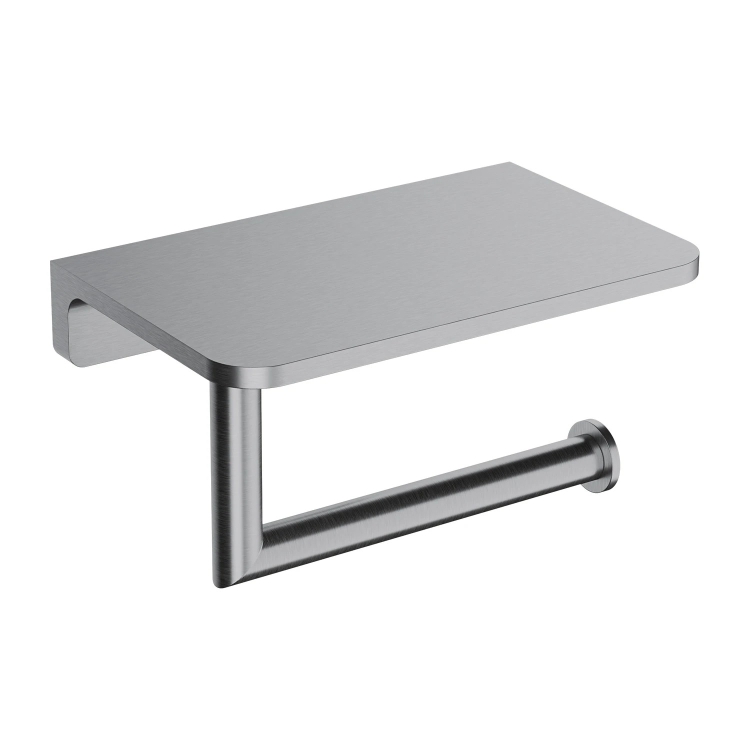 бумагодержатель с полкой Omnires Modern Project brushed nickel (MP60511NI)