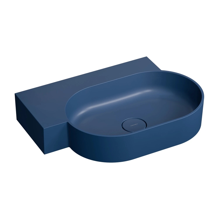 умывальник Omnires Ovo M+ 64,5х44,5 угловой, левый, matt midnight blue (OVO645UWLMB)
