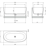 ванна каменная Omnires Valencia M+ 158x77 white matt (VALENCIASWPBM)