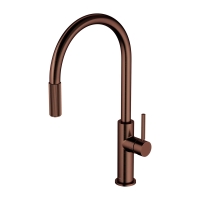 смеситель для кухни Omnires Switch на 2 воды с выдв. изливом + система фильтрации brushed antique copper (SW9059-FD1ORB)
