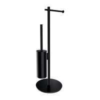 ершик для унитаза с держателем для туалетной бумаги Omnires Modern Project matt black (MP60810BL)