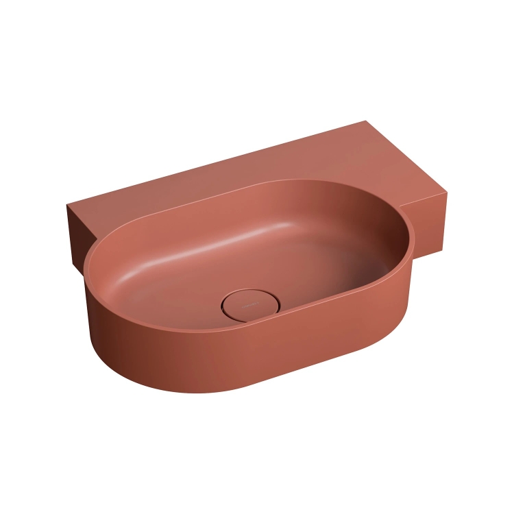 умывальник Omnires Shell M+ 64,5х44,5 угловой, правый, matt terracotta (OVO645UWPTE)
