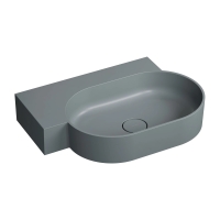 умывальник Omnires Ovo M+ 64,5х44,5 угловой, левый, matt ash grey (OVO645UWLAG)