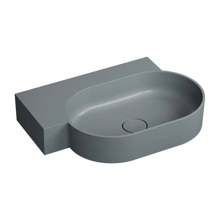 умывальник Omnires Ovo M+ 64,5х44,5 угловой, левый, matt ash grey (OVO645UWLAG)