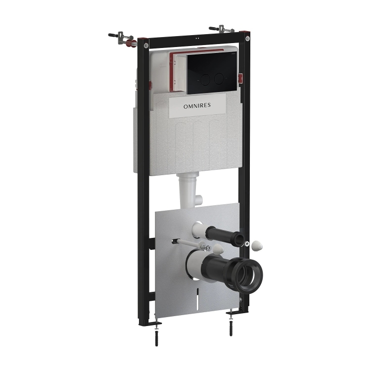 инсталляция Omnires Flush Set, панель смыва STEEL-R45, semi-matt black (STFWC1R45-RBL)