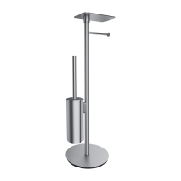 паперотримач з полицею та щіткою Omnires Modern Project окремостоячий, brushed nickel (MP60820NI)