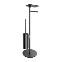 паперотримач з полицею та щіткою Omnires Modern Project окремостоячий, brushed graphite (MP60820GR)