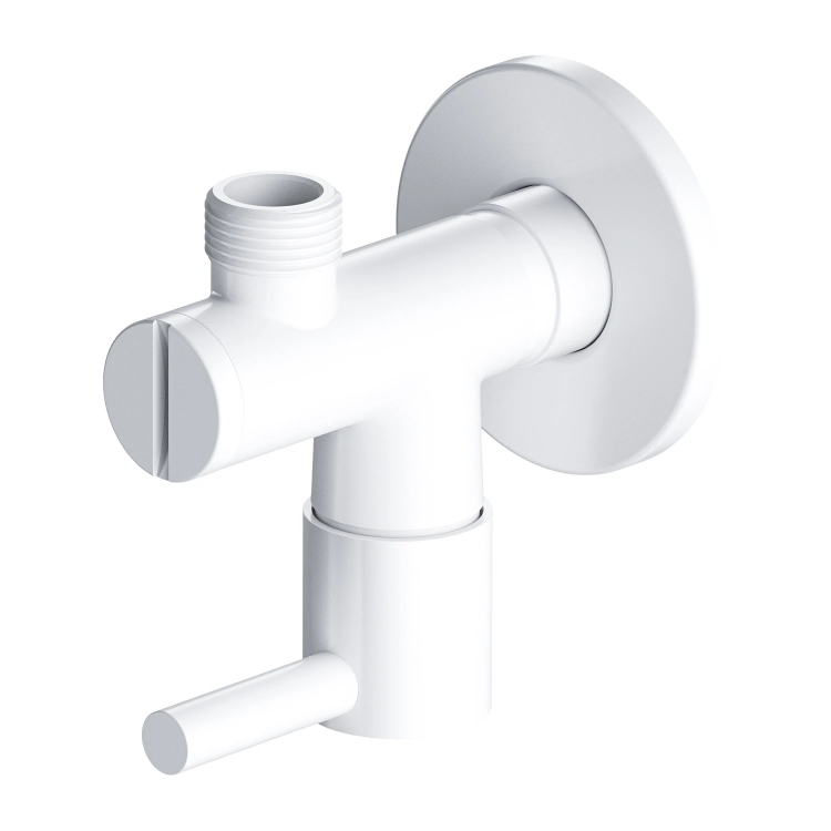 угловой вентиль для ванны и душа Omnires matt white (8857WM) 