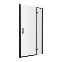 душевые двери с стенкой Omnires Manhattan 100x195 см безопасное стекло black (ADC10X-ABLTR)