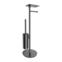 паперотримач з полицею і щіткою Omnires Modern Project, окремостоячий, brushed anthracite (MP60820AT)
